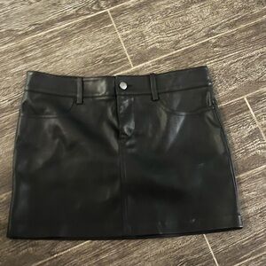 Leather mini skirt